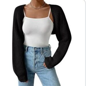 Black Knit Shrug Sweater